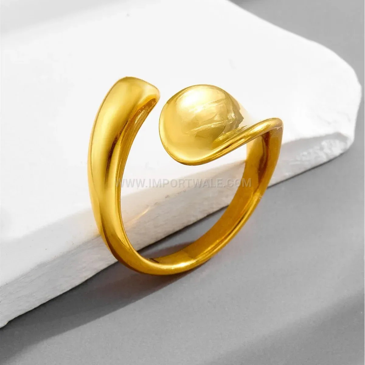 Irregular Smooth Plated Titanium Steel Open Ring
