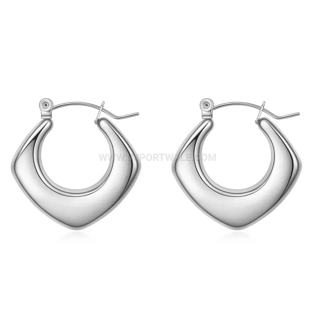 Minimalist Square Hollow Stainless Steel Stud Earrings