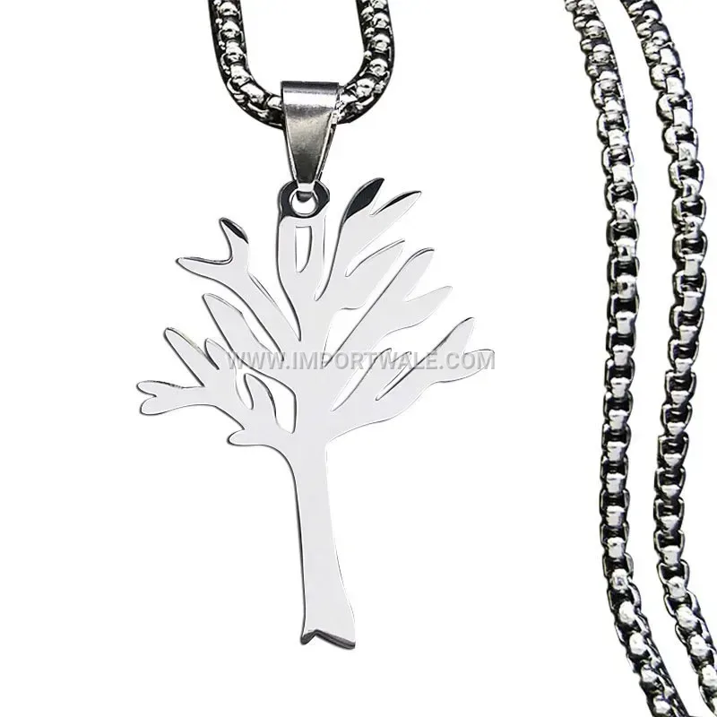 Hollow Tree of Life Stainless Steel Pendant Necklace