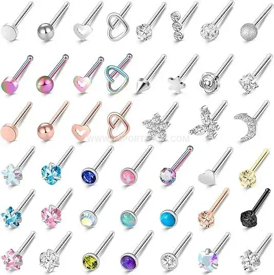 Premium Geometric Rhinestone Heart Accent Metal Piercing Jewelry Piece
