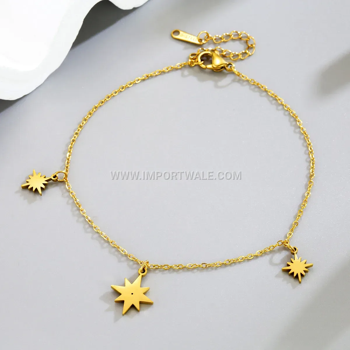 Gold Stainless Steel Star Premium Anti Tarnish Anklet