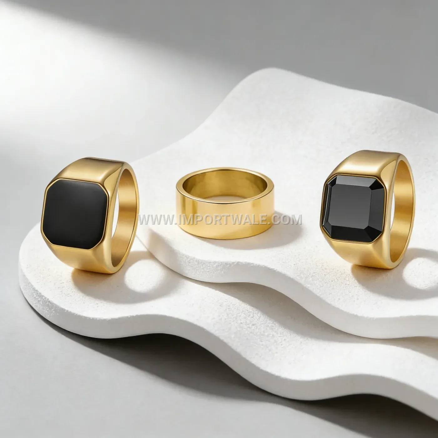 Arabic Numeral Spinner Stainless Steel Band Ring