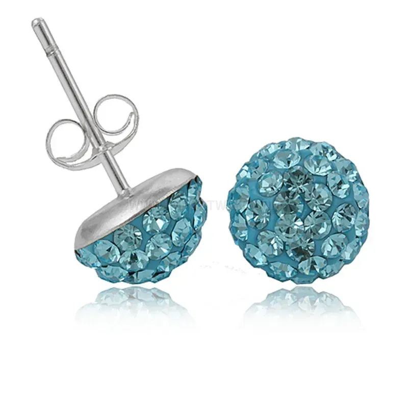Classic Sparkling Half-Circle Czech Crystal Stainless Steel Stud Earrings