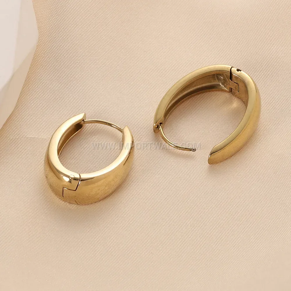 Twisted Irregular Stainless Steel Hoop Earrings