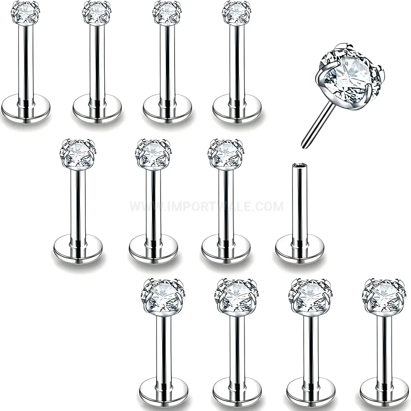 Fashion Prong Set Zirconia Stainless Steel Piercing Earring