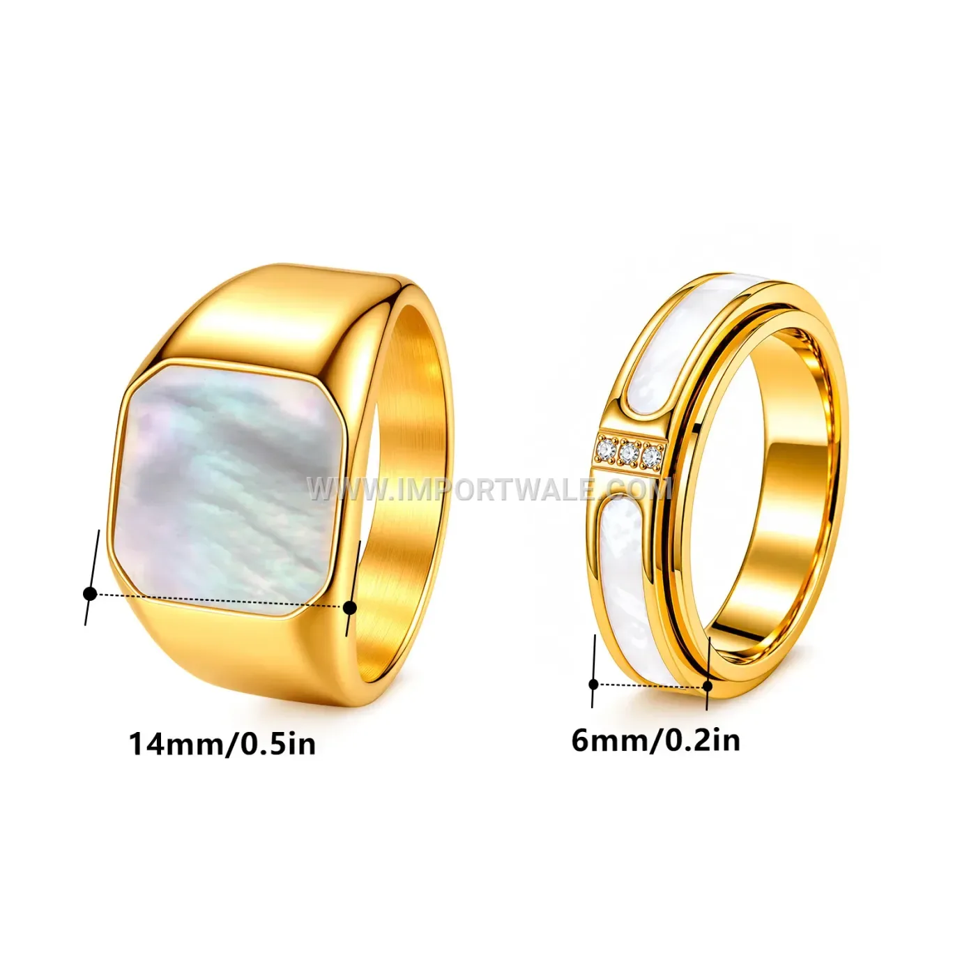 Minimalist Gold Stainless Steel Character Plain Band Ring