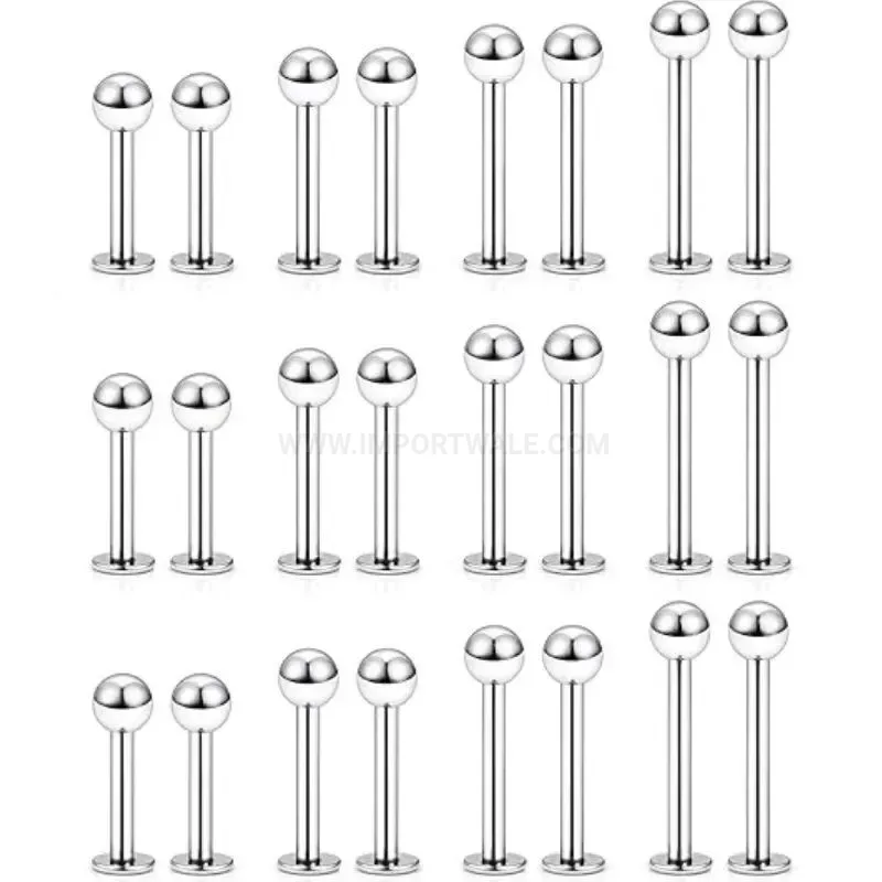 Premium Titanium Steel Ball Internally Threaded Labret Piercing Stud