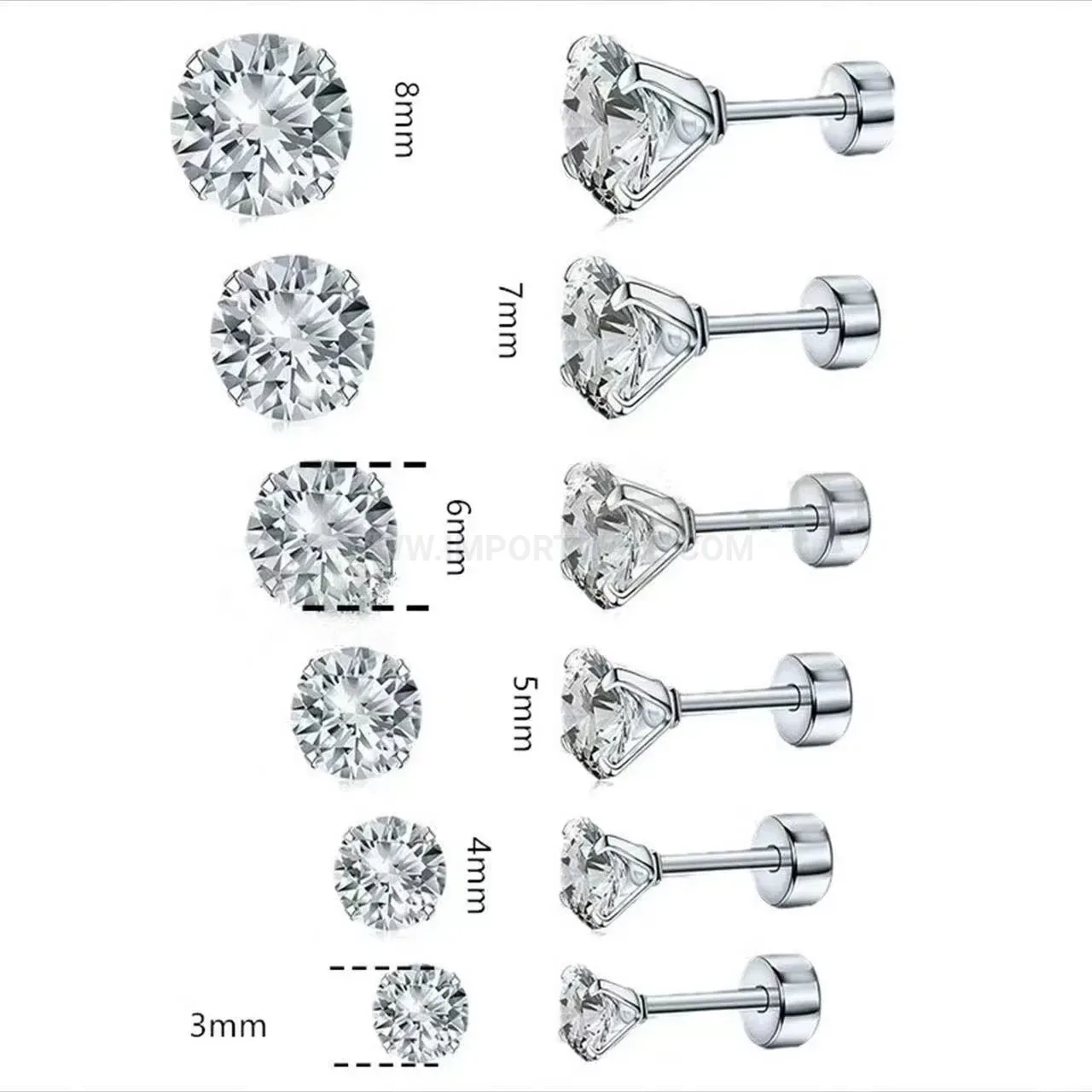 Elegant Minimalist Round Zircon Stainless Steel Cartilage Piercing Studs