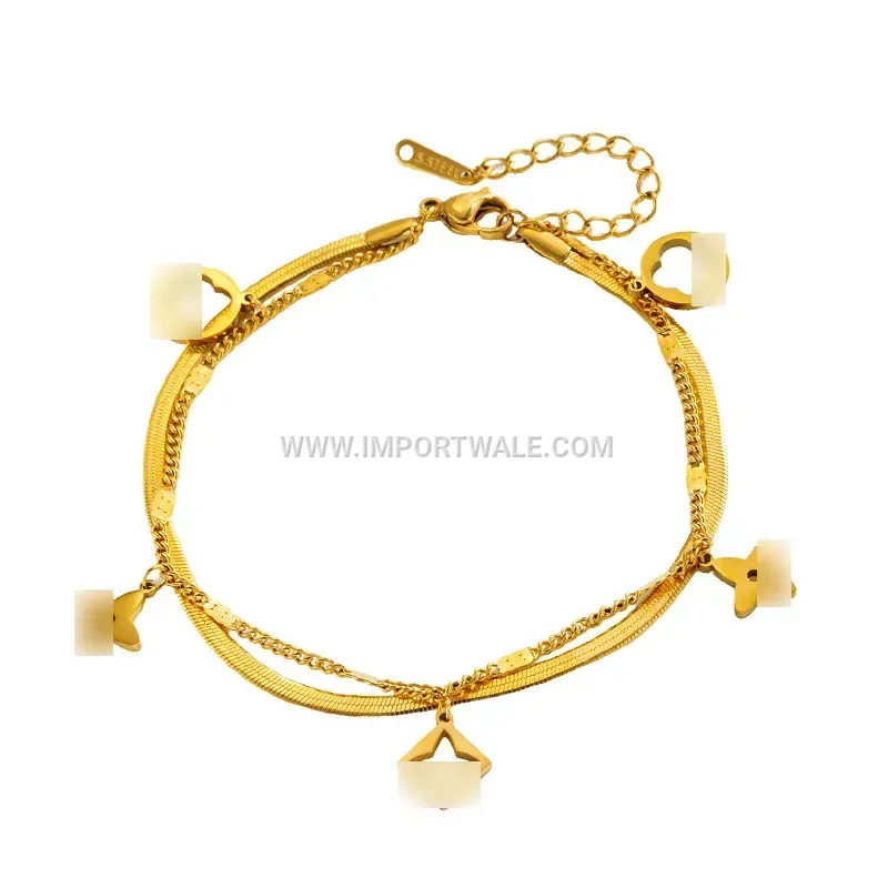 Elegance Four Leaf Clover Anti Tarnish Premium Anklet