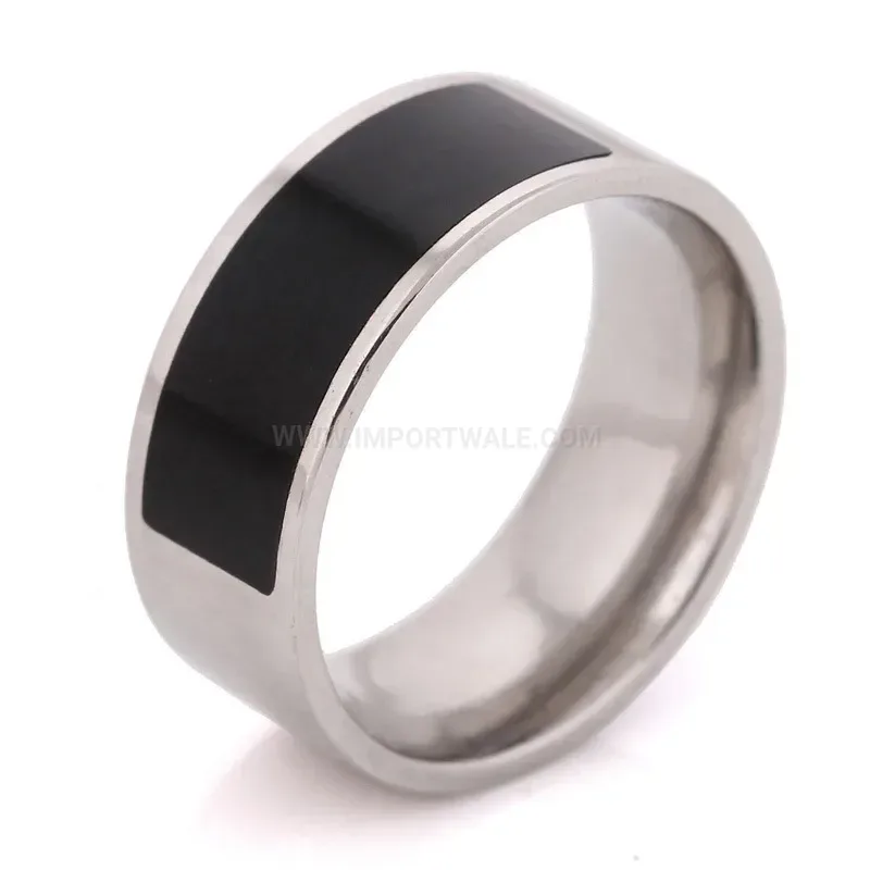 Bold Vintage Style 8mm Stainless Steel Drip Oil Ring