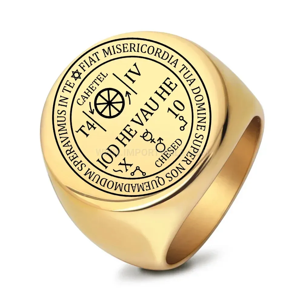Modern Laser Etched Vintage Rune Cast Stainless Steel Band