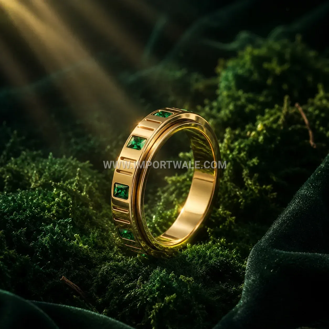 Vacuum Plated Stainless Steel Rhinestone Band Ring