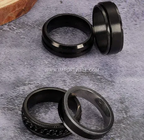 18K Gold Plated Spinner Stainless Steel Minimalist Ring Watch