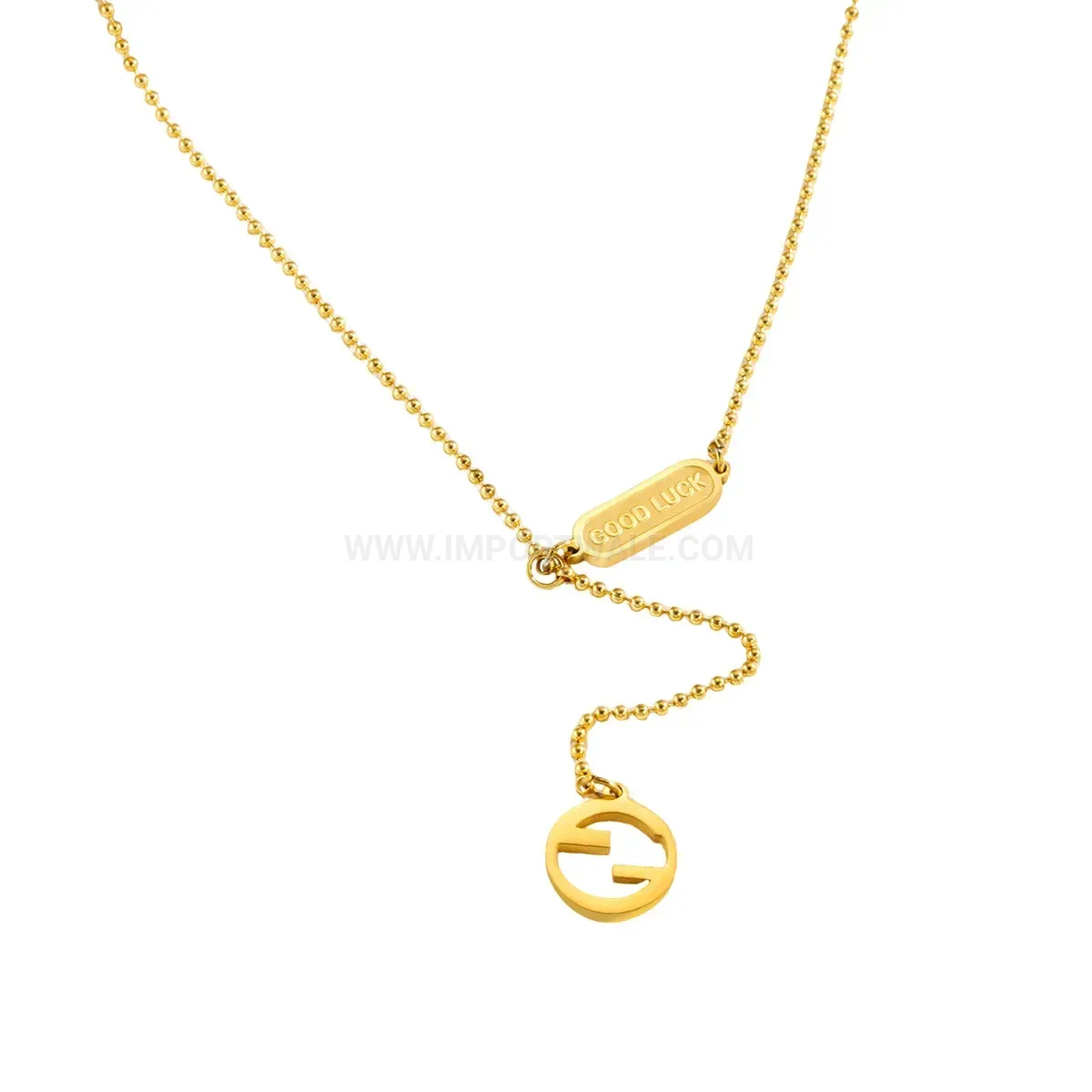 Trendy Gold Plated Four Leaf Clover Flower Pendant Necklace