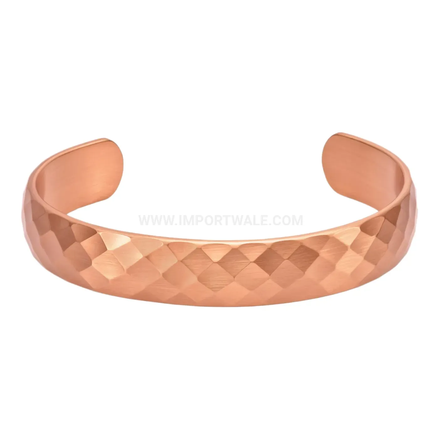 Geometric Pattern Red Copper Open Bio Cuff Bracelet