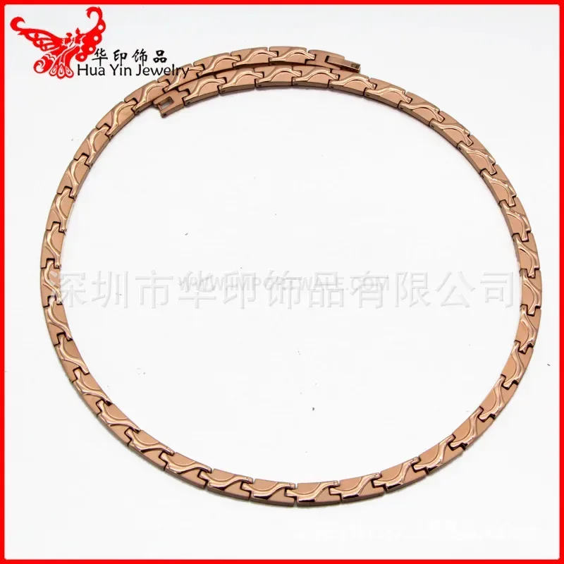 Trendy Minimalist Titanium Bio Magnetic Link Chain Necklace