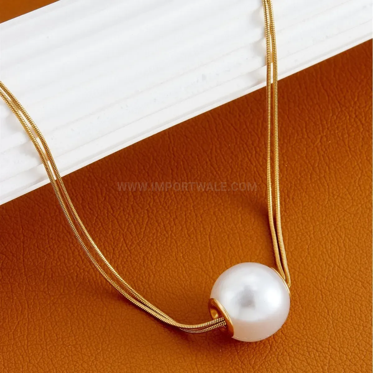 Stylish Double Layer Mother of Pearl Titanium Steel Clavicle Necklace