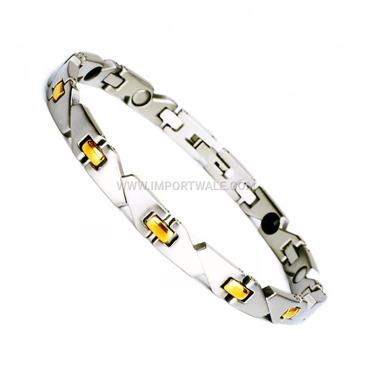 Unisex Asymmetric Electroplated Titanium Steel Magnetic Bracelet