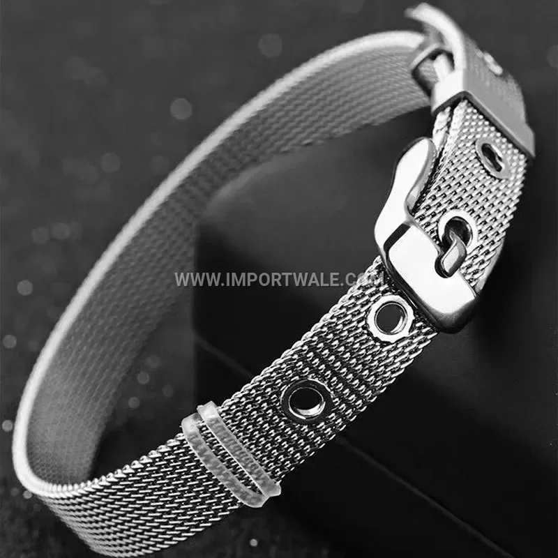 Gold Plated Titanium Steel Geometric Watch Strap Bracelet