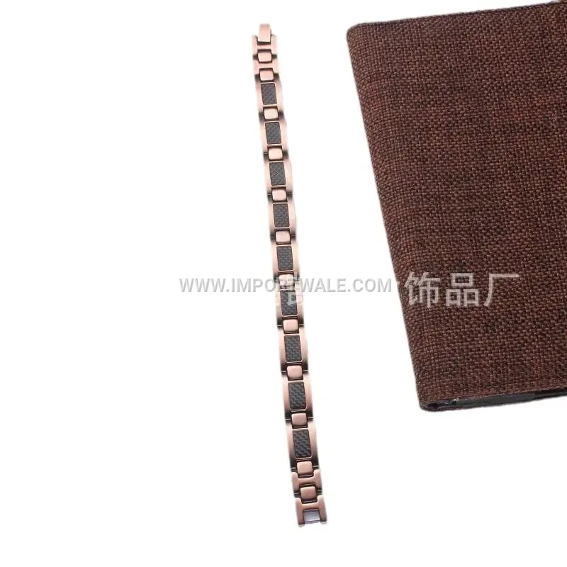 Vintage Red Copper Carbon Fiber Bio Magnetic Bracelet