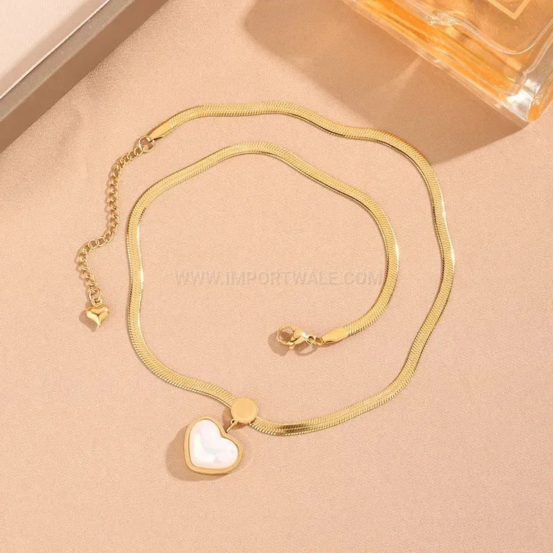 Chic Titanium Steel Heart Pendant Choker Necklace