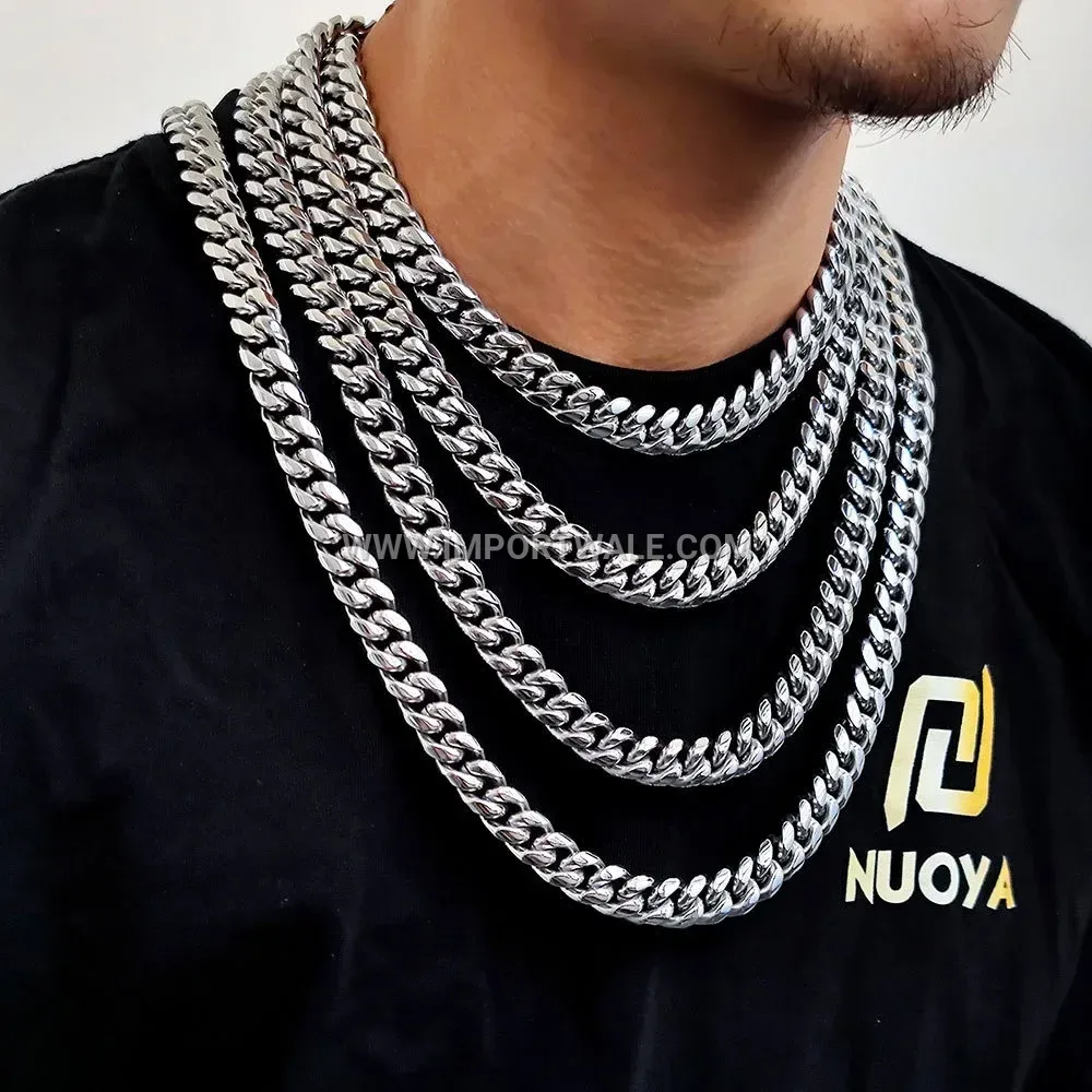 Multi Layer Stainless Steel Chain Conical Pendant Necklace