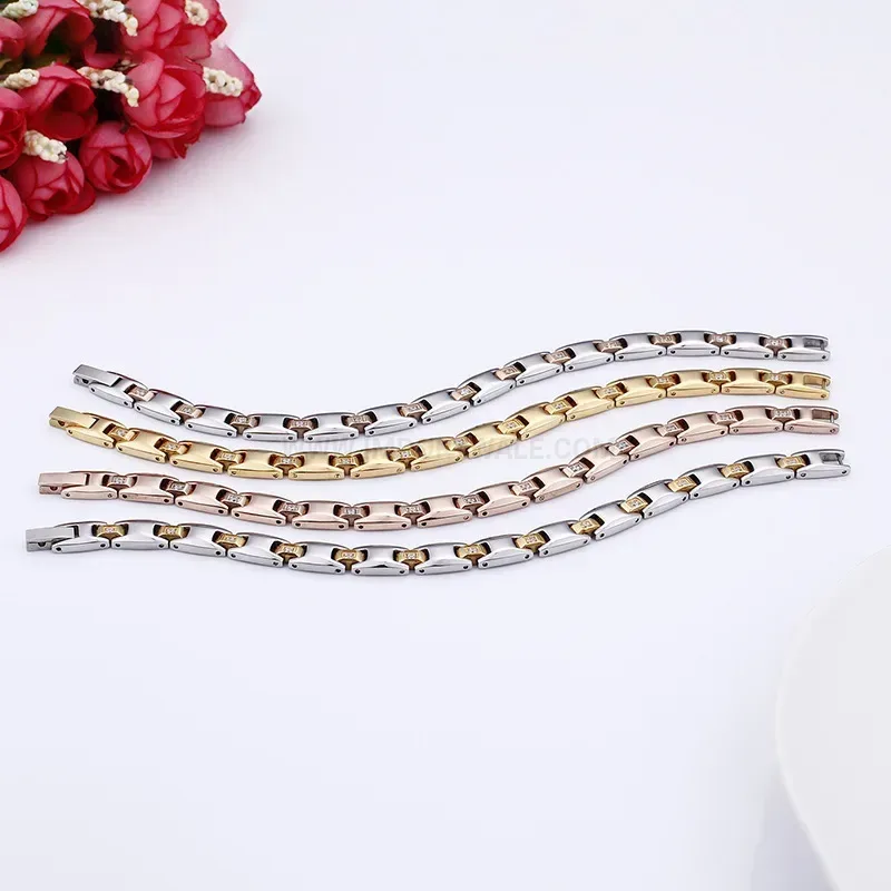 Chic Geometric Pure Titanium Magnetic Wellness Bracelet