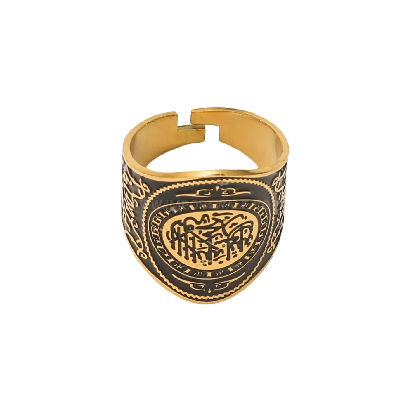 Modern Stainless Steel Tawheed Calligraphy Arabic Script Religious Band Ring