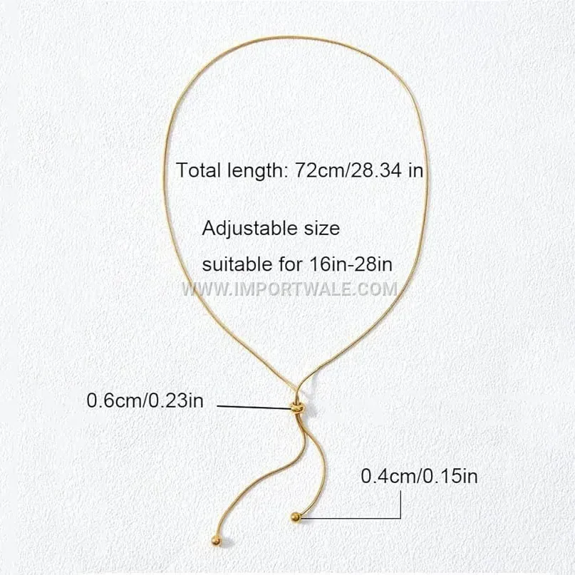 Adjustable Snake Bone Stainless Steel Clavicle Chain Necklace