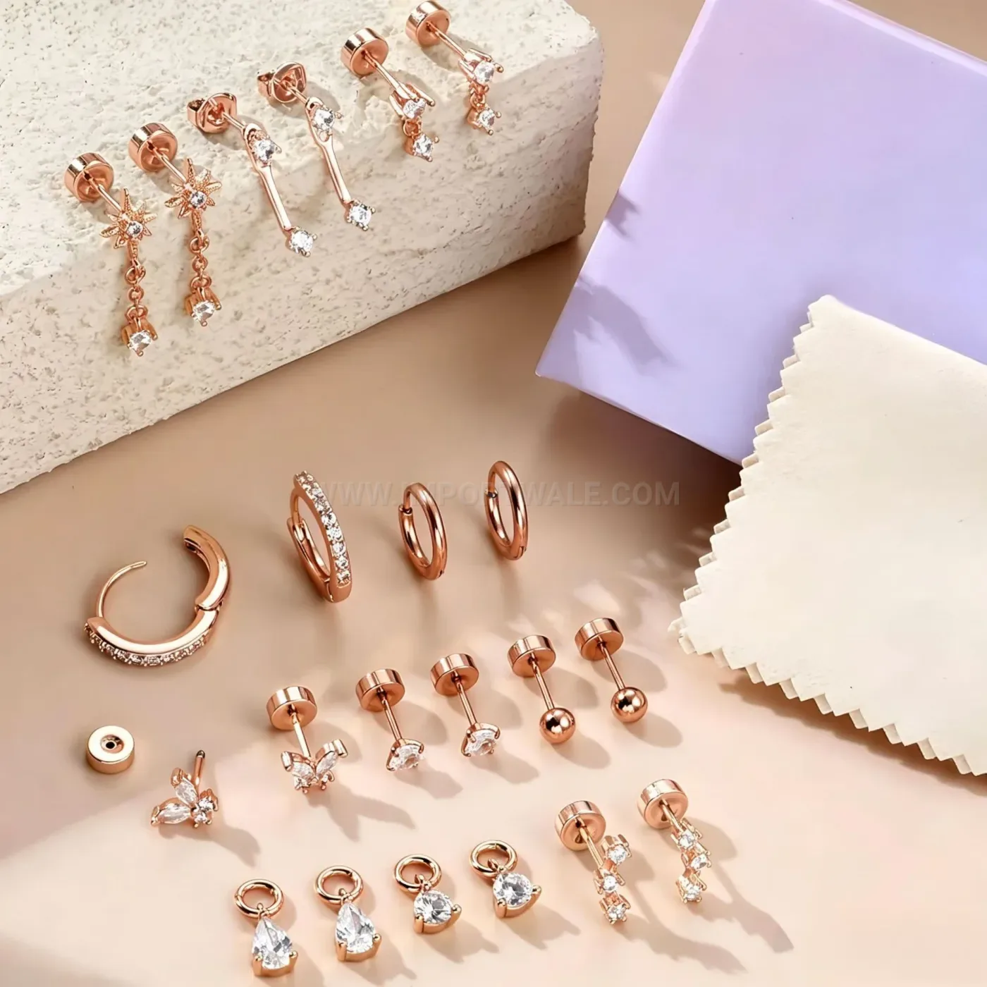 Classic Geometric Stainless Steel Body Piercing Stud Set