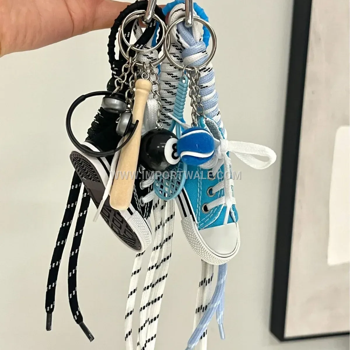 Woven Cord Mini Canvas Sneaker Bag Charm