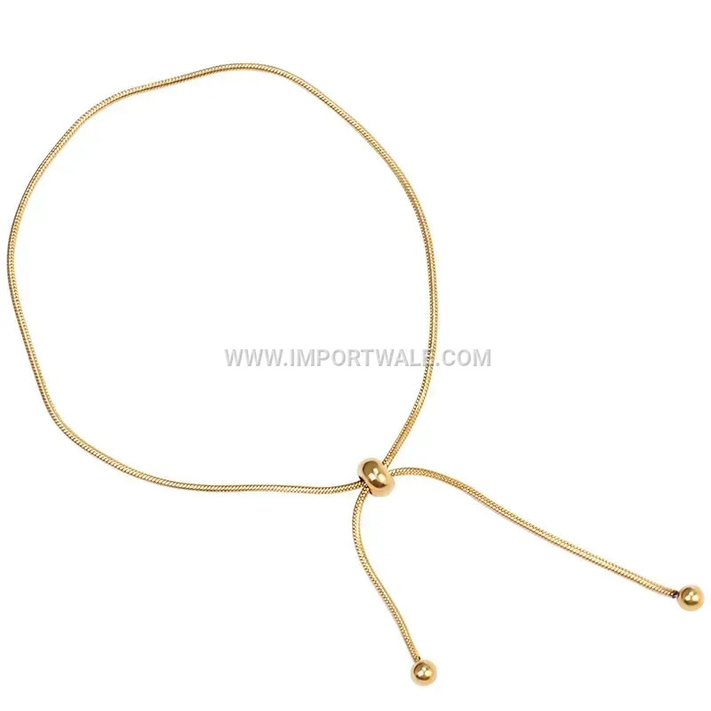 Adjustable Gold Plated Titanium Steel Snake Chain Anklet