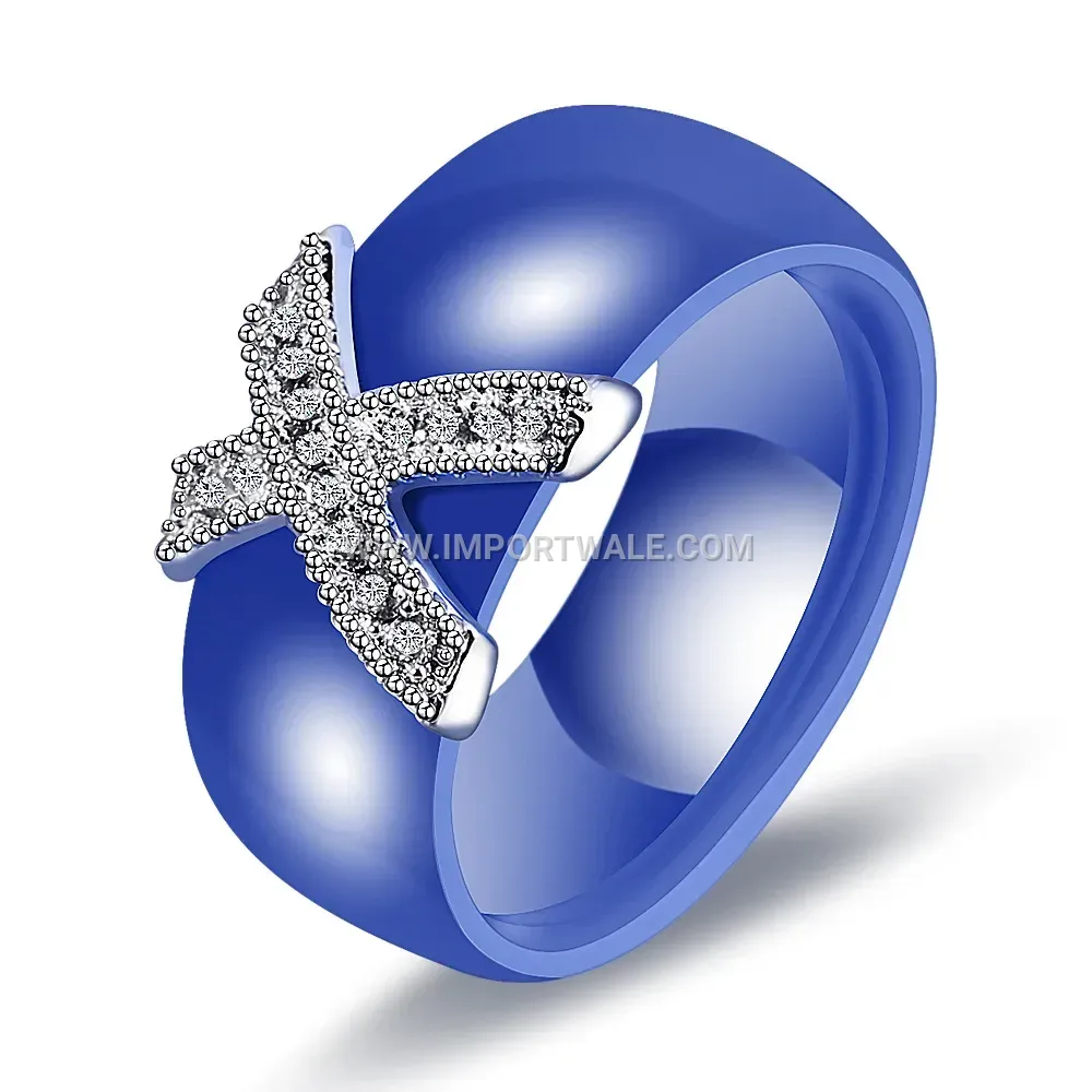 Statement 8mm Ceramic Band with Micro-Paved Zircon Accent