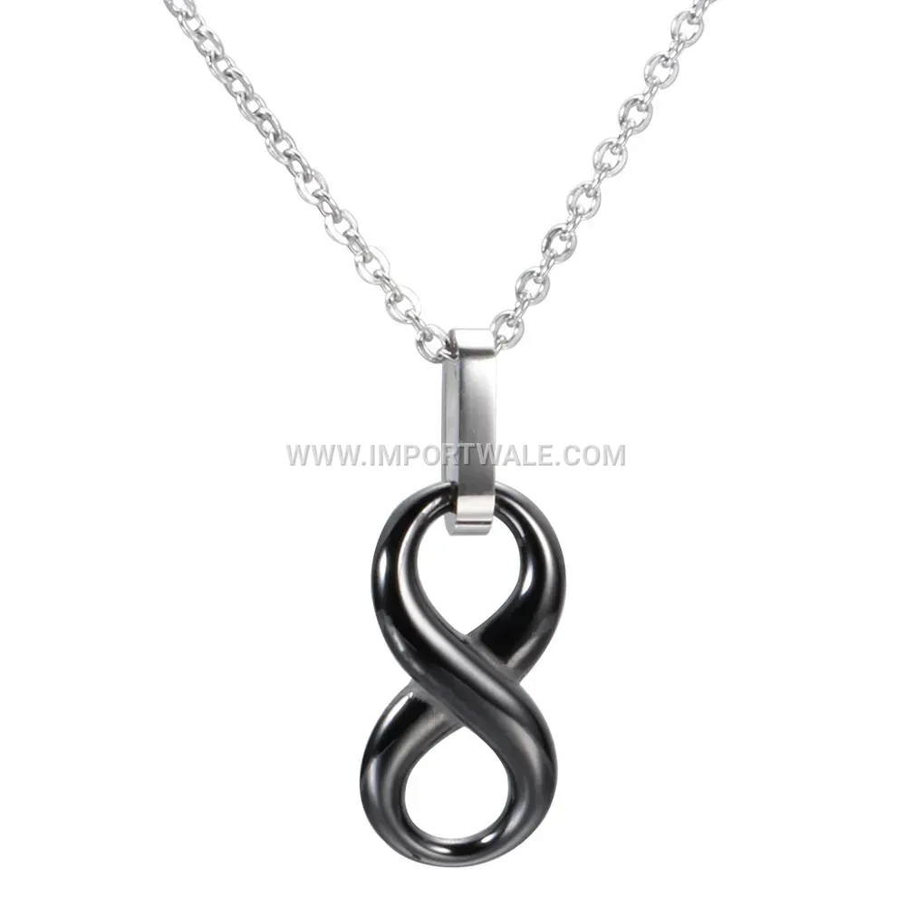Figure-Eight Ceramic and Stainless Steel Collar Necklace