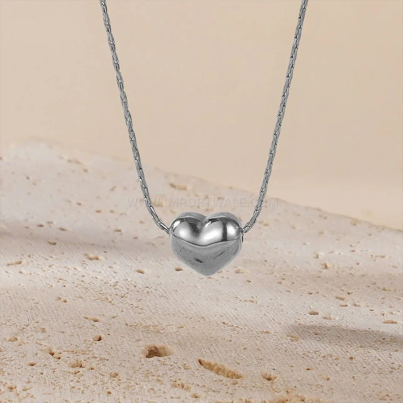 Dainty Heart Pendant Titanium Steel Short Necklace