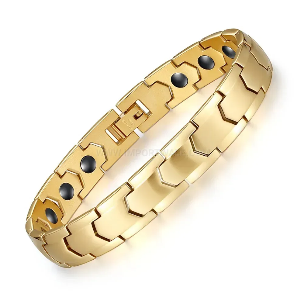 Men's Bold Stainless Steel Magnetic Band Bracelet