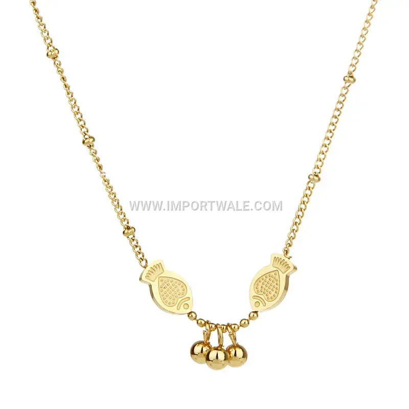 Twin Fish Bead Stainless Steel Charm Anklet