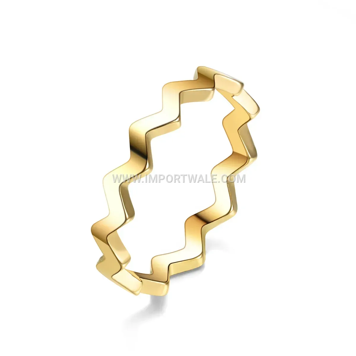 Minimalist Curved Wave 2mm Stainless Steel Band Ring