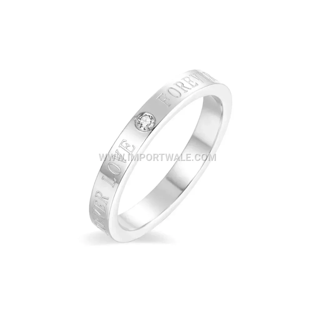Diamond Accented Stainless Steel Love Band Ring