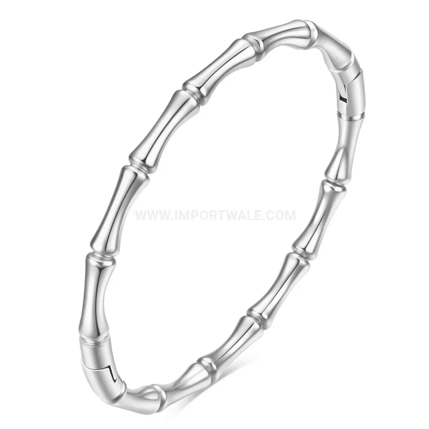 Trendy Bamboo Joint Stainless Steel Magnetic Bangle Bracelet