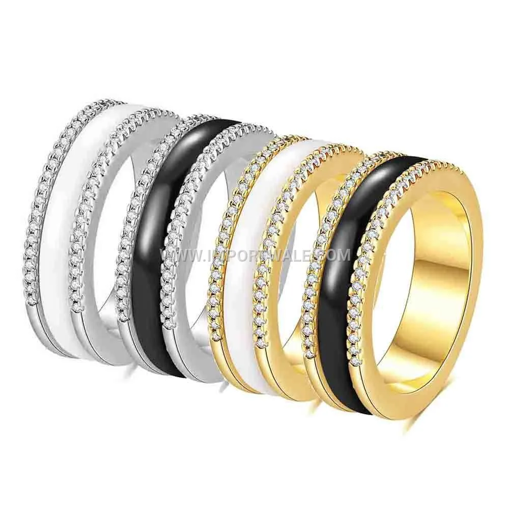 Spinning Ceramic Band Ring with Micro Zirconia