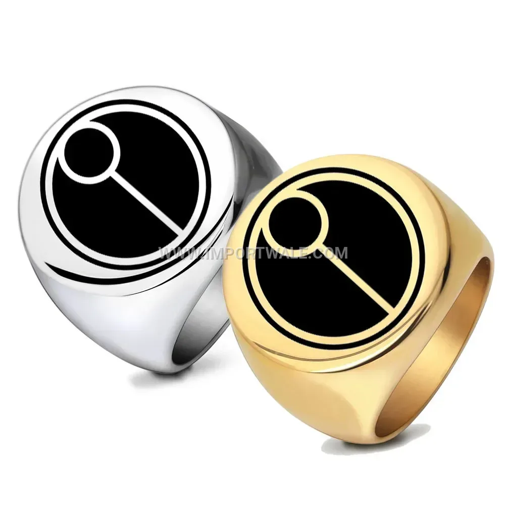 Minimalist Polished Stainless Steel Round Signet Ring