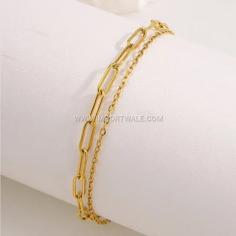 18K Gold Plated Stainless Steel Minimalist Chain Bracelet