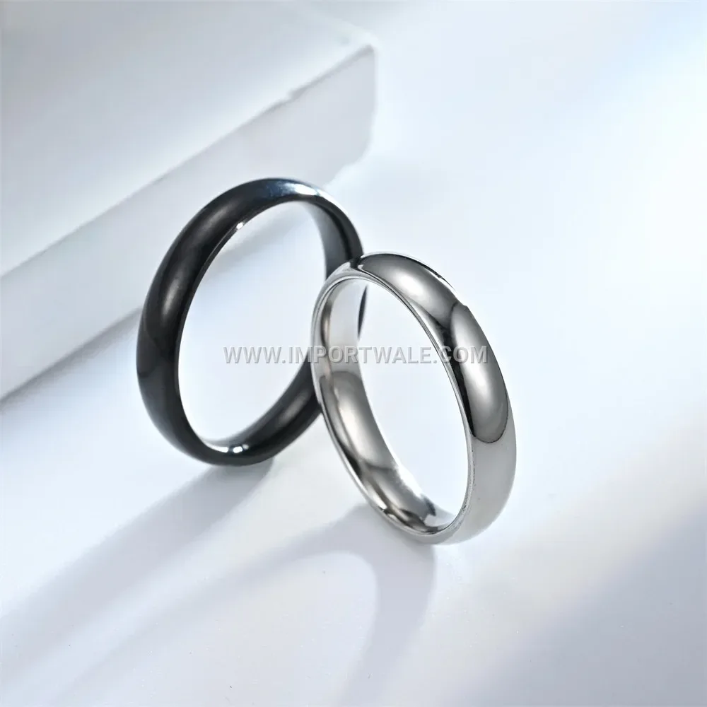 Polished Stainless Steel Minimalist Smooth Band Ring