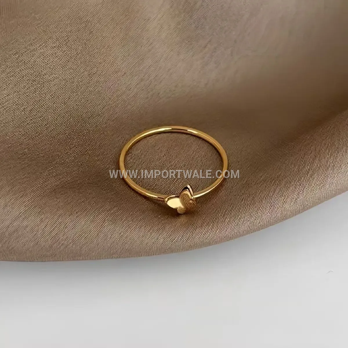 Double Layer Butterfly Stainless Steel Band Ring