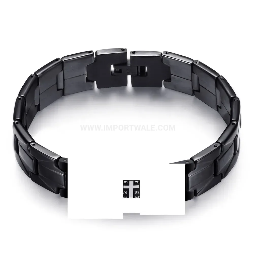 Stainless Steel Geometric Cross Link Watch Band Style Bracelet 9MM
