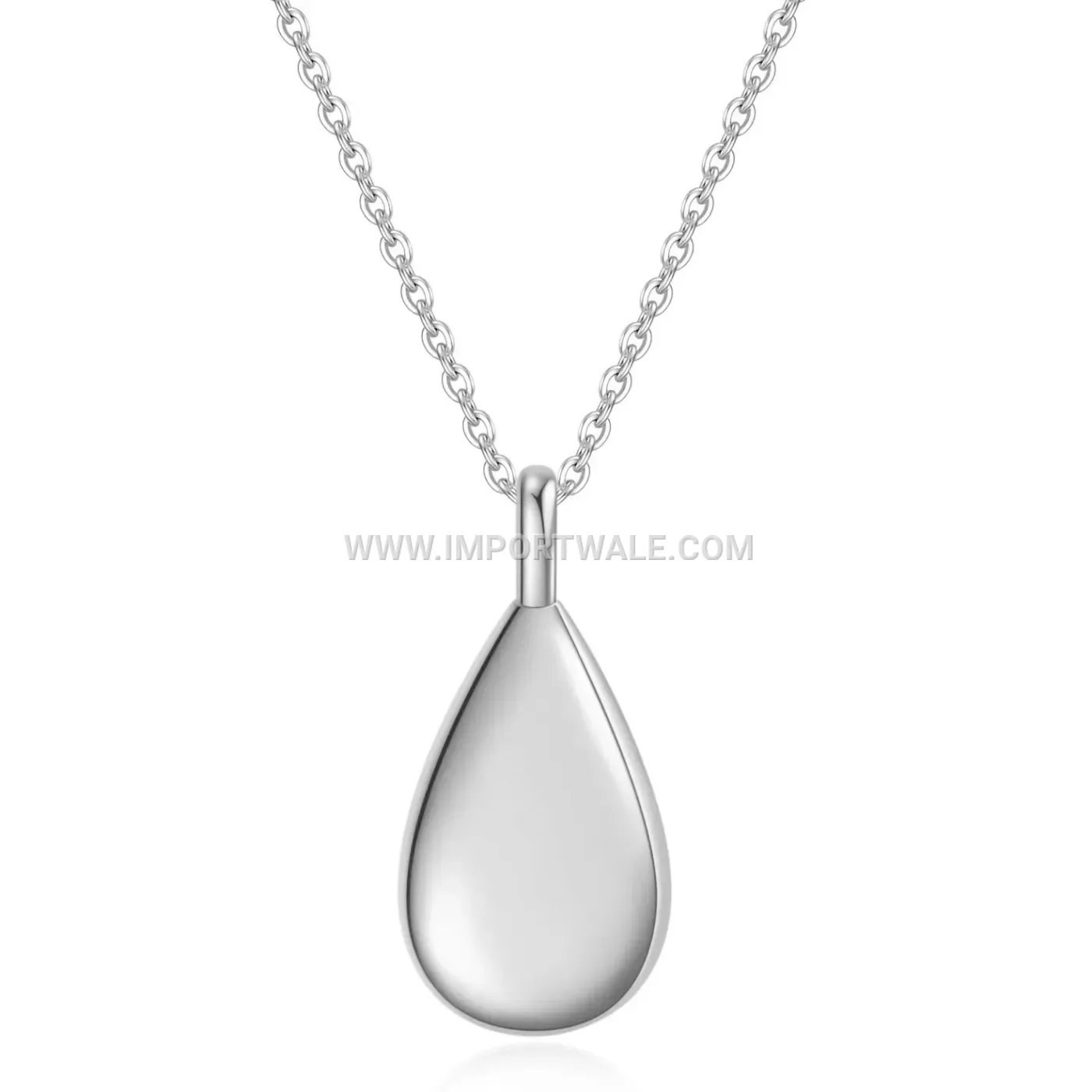Openable Teardrop Urn Pendant Stainless Steel Necklace