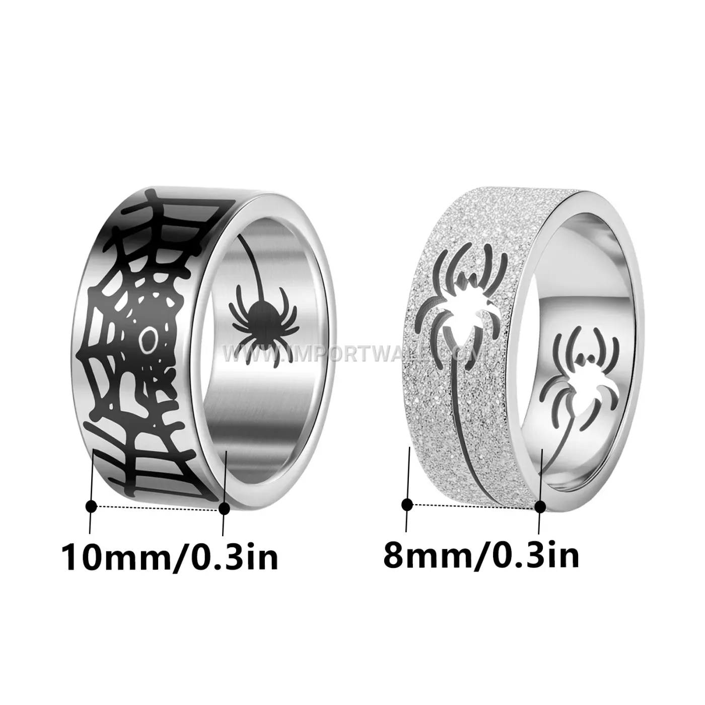 Openwork Spider Motif Matte Stainless Steel Band Ring