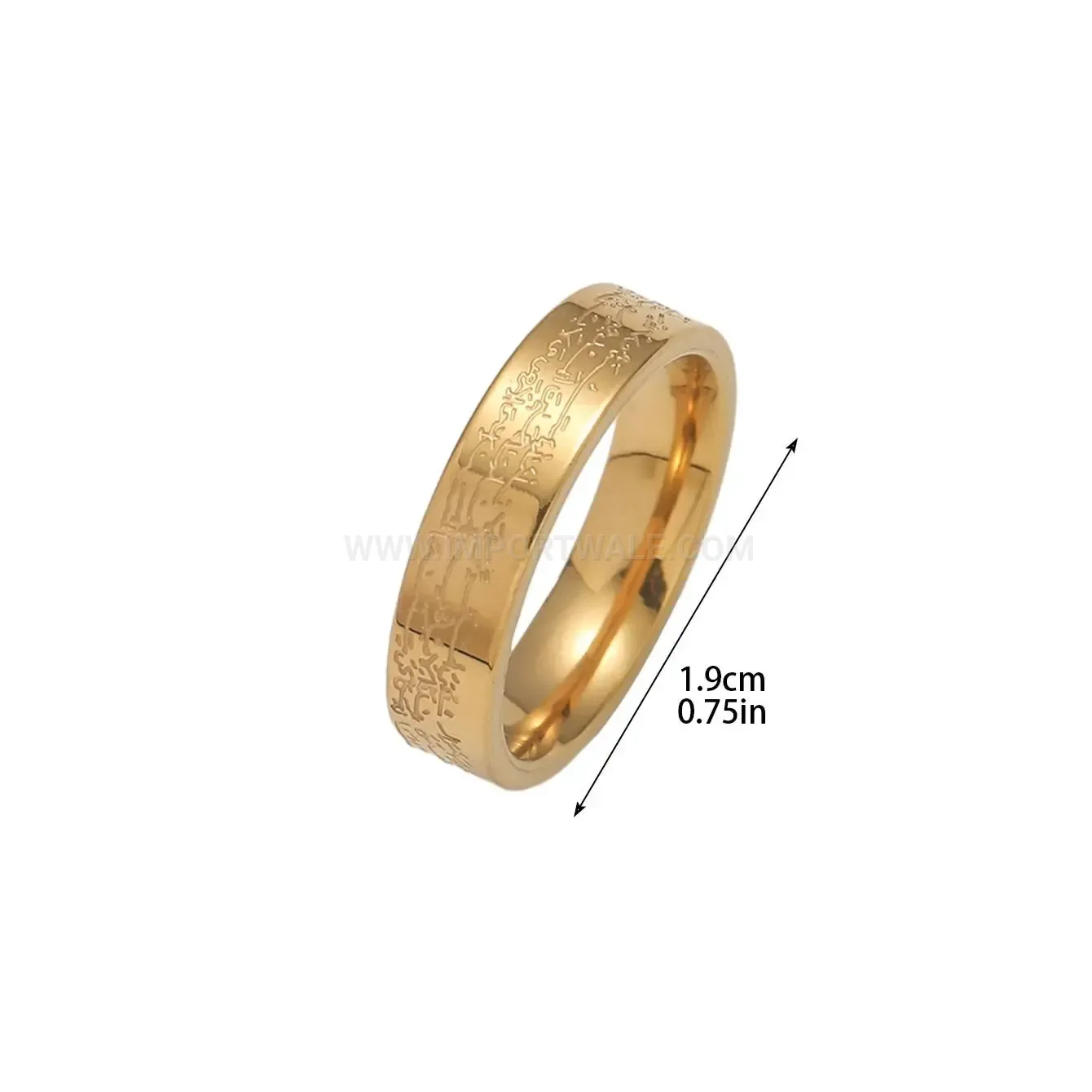 Trendy Stainless Steel Ayatul Kursi Arabic Calligraphy Script Ring