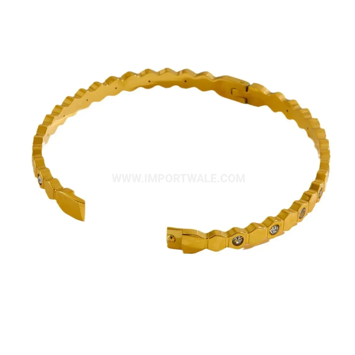 Rhinestone Diamond Rhombus Titanium Steel Bangle Bracelet